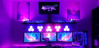 Led Hexagon Lights For Game Room Game Room Design Game Room Kids Gaming Setup