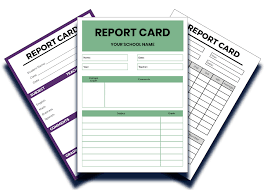 From our report card, we will use this simple formula ( =g6/4 ) for calculating the average marks of student name, a and for other students we will just drag the '+' symbol from the below of the h6 cell to the following cells. Report Card Template Customizable Report Cards