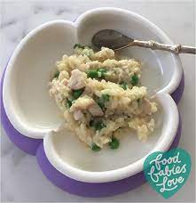 Chicken And Pea Risotto Food Babies Love Food Baby Food Recipes Recipes