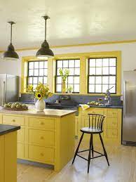 To make your kitchen look more stylish, you can install decorative tiles to the wall too. How To Paint Your Kitchen Cabinets Yellow Kitchen Decor Yellow Kitchen Designs Yellow Kitchen Cabinets