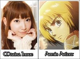 Eren yeager(エレン・イェーガーeren yēgā?) was a former member of the survey corps. Marina Inoue Is The Original Voice Actress Of Armin Arlert Shingeki No Kyojin Armin Voice Acting Career Album Songs