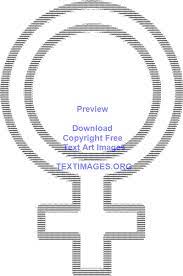 Female Woman Gender Symbol Sign Symbols Ascii Art Text Image