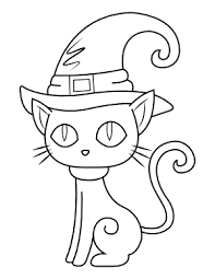 Cute cat witch out of a … Free Printable Halloween Coloring Pages