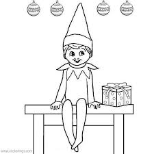 Elf on the shelf sized coloring sheets. Elf On The Shelf Coloring Pages Christmas Present Xcolorings Com