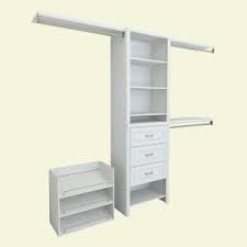 Closetmaid Impressions Premium 60 In W 120 In W White Wood Closet System 53863 The Home Depot In 2020 Wood Closet Systems Closet System Closetmaid