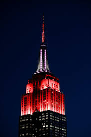 Red White Pink For Betty Boop 90th Aniv Loveyourheart Empire State Building Tower Light Empire State