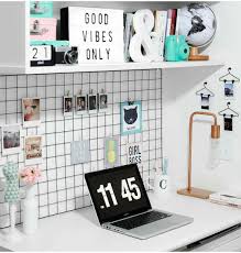 Crafty Ikea Desk Hack Black Wire Accents For Chic Organization And Wall Art This Wire Is Sold In The Plan Office Space Decor Diy Desk Decor Home Office Decor