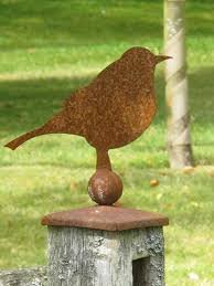 Rusty Robin Fence Topper Fence Toppers Fence Post Caps Garden Whimsy