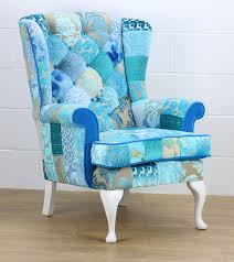 Blue Penshurst Patchwork Chair Patchwork Chair Chair Wingback Chair