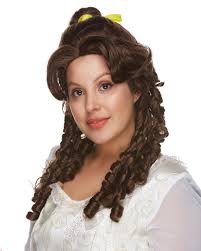 Belle Wig Brown Wig Costume BELLE DELUXE Beauty And The Beast Brown Bun  Long Wig By