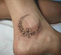 Moon Blooms Foot Tattoos Tattoos Little Flower Tattoos