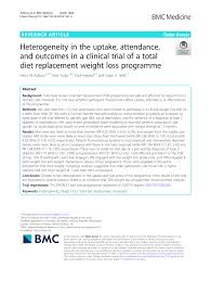 Pdf Heterogeneity In The Uptake Attendance And Outcomes In A Clinical Trial Of A Total Diet Replacement Weight Loss Programme