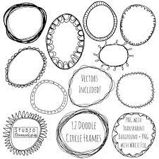 Doodle Circle Frames Clipart And Vectors Hand Drawn Circle Clip Art Oval And Round Labels Circle Borders Digital Stamp Download Circle Frames Clipart How To Draw Hands Hand Drawn Flowers