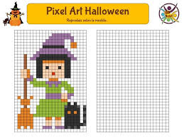 Pixel Art A Imprimer Sorciere D Halloween Jeux Gratuits Activites Gratuites Enfants Pixel Art Halloween Pixel Art Pixel Art A Imprimer