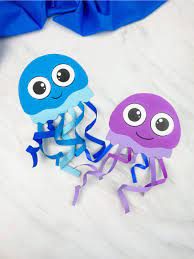 Free aquarium jelly fishes powerpoint template. Easy Jellyfish Craft For Kids Free Template