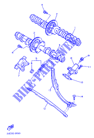 Sectioned v6 car engine that is cut laterally from left to right. Camshaft Timing Chain For Yamaha Fzr1000 1990 Yamaha Genuine Spare Parts Catalogue