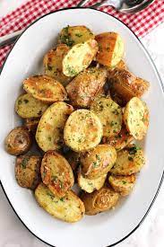 Roasted New Potatoes With Parmesan And Fresh Herbs Green Valley Kitchen Recipe Herb Recipes Fresh Herb Recipes Vegetable Recipes