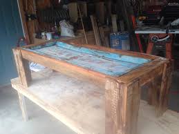 Frame constructed from 1/8 inch steel, cam shaft legs, 1/4 inch beveled glass and tailgate from a classic vehicle. Rustic Mike Truck Tailgate Coffee Table Facebook