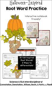 Halloween Inspired Root Word Practice Lots Of Different Ways To Use This Word Practice Interactive Notebooks Root Words