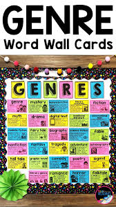 Genre Word Wall Cards In 2020 Word Wall Word Wall Cards Interactive Notebooks Reading