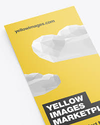 Glossy Flyer Mockup In Stationery Mockups On Yellow Images Object Mockups