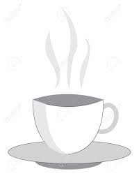 Cafes allow friends to come together and chat over a specialty drink, often surrounded by gorgeous art and the scent of exotic coffee beans filling. A Drawing Of A Set Of White Cup And Saucer Which Has Hot Liquid With Steam Coming Up Vector Color Drawing Or Illustration Royalty Free Cliparts Vectors And Stock Illustration Image 121232559