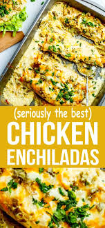 Creamy White Sauce Chicken Enchiladas Mexican Food Recipes Enchiladas Healthy Mexican Recipes Enchilada Recipes