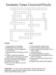 geometry terms crossword puzzle