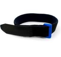 VELCRO Brand Black Elastic Cinch Strap 15"x1" with Blue D Ring 2ct