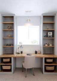 I still wanted to find a way to decorate and i also needed more light for when i was working. 21 Bedroom Desk With Storage Built In Wall Shelves Home Furniture Home Office Design