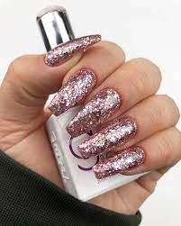 Pin By Lidia Richards On Nails Rose Gold Nails Acrylic Rose Gold Nails Glitter Gel