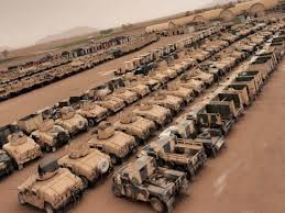 The Taliban posted photos of hundreds of US military vehicles it said were  abandoned in the chaotic pullout of Afghanistan and now form part of its  army