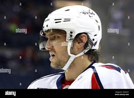 Washington Capitals' Alex Ovechkin, of Russia, reacts after scoring a goal  against New York Rangers goalie Stephen Valiquette during the second period  of an NHL hockey game Saturday, Jan. 3, 2009, in