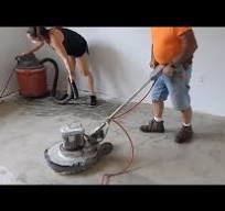 Homebuilt Diamond Grinding Wheel on Buffing Machine Used On Rough Concrete  Floor