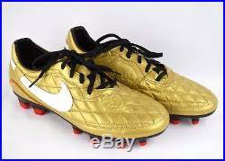 Rare Nike Ronaldinho Dois Fg Gold Metallic Kangaroo Tiempo Legend Elite Sz 8
