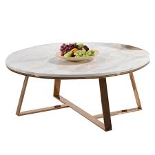 An end table that goes anywhere and does almost anything? Jt B 12 Artificial Marble Coffee Table With Rose Gold Chrome Legs Furnituredirect Com My
