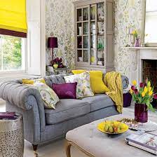 Living Room Wallpaper Wallpaper For Living Room Grey Wallpaper Yellow Living Room Purple Living Room Living Room Colors