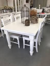 Beautiful White Distressed Farmhouse Table With 4 Chairs This Beautiful Table Is The Perfect Add Distressed Chair White Distressed Furniture Distressed Kitchen