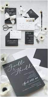 Elegant Black White Calligraphy Wedding Invitation With Silk Ribbon Wedd Calligraphy Wedding Invitation Modern Wedding Invitations Black Wedding Invitations