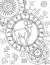 Aries Zodiac Sign Coloring Page From Star Signs Category Select From 29062 Printable Crafts O Coloring Pages Zodiac Signs Colors Free Printable Coloring Pages