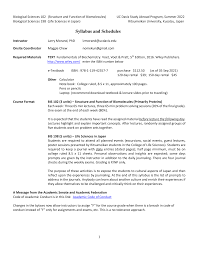 Syllabus and Schedules