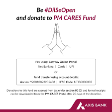 Online access to all of axis bank's 250+ services; Axis Bank To Stand With The Nation In This Time Of Crisis Axis Bank Has Opened An Account For Pm Cares Fund Your Contribution Will Pave The Way For Fighting This