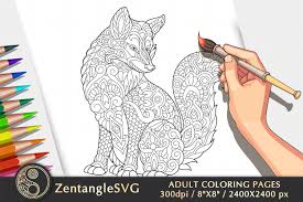 These coloring pages are perfect for fall when forest animals get all the attention. Fox Coloring Page For Adults Kids Grafico Por Zentanglesvg Creative Fabrica