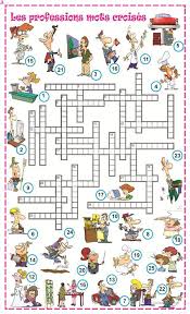 Les Professions Mots Croises Mots Croises Fiches Pedagogiques Professions