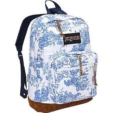 Black And White Floral Jansport Backpack Jansport Right Pack Laptop Backpack White Blue Wash Vintage Floral Canvas Expressi Laptop Backpacks Jansport Right Pack Jansport Backpacks