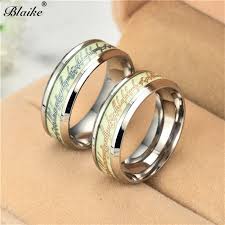 Us 1 99 60 Off Blaike 2018 New Stainless Steel The Lord Of One Ring Fluorescent Glowing Gold Silver Finger Rings For Women Men Fashion Jewelry In