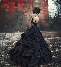 Black Ball Gown Githic Vintage Satin Wedding Dresses Off The Shoulder Satin Colorful Non White Gothic Wedding Dress Black Wedding Dress Gothic Black Ball Gown