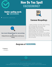 Correct Spelling For Vacuuming Infographic Spellchecker Net