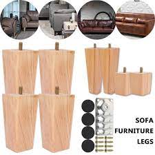 Hairpin leg protector feet set of 4 8 or 12 black transpa new tight fit for 3 and 1 2 h table metal legs coffee. 4pcs Solid Wood Sofa Legs Inclined Coffee Table Feet Furniture Level Feet With Metal Plate Cabinet Legs Multiple Size 6 10 15cm Walmart Com Walmart Com