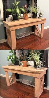 This Stylish Wood Pallet Creation Is Somehow A Sort Of The Potting Table Piece That Is Rich With Th Diy Pallet Sofa Wood Pallet Projects Wooden Pallet Projects
